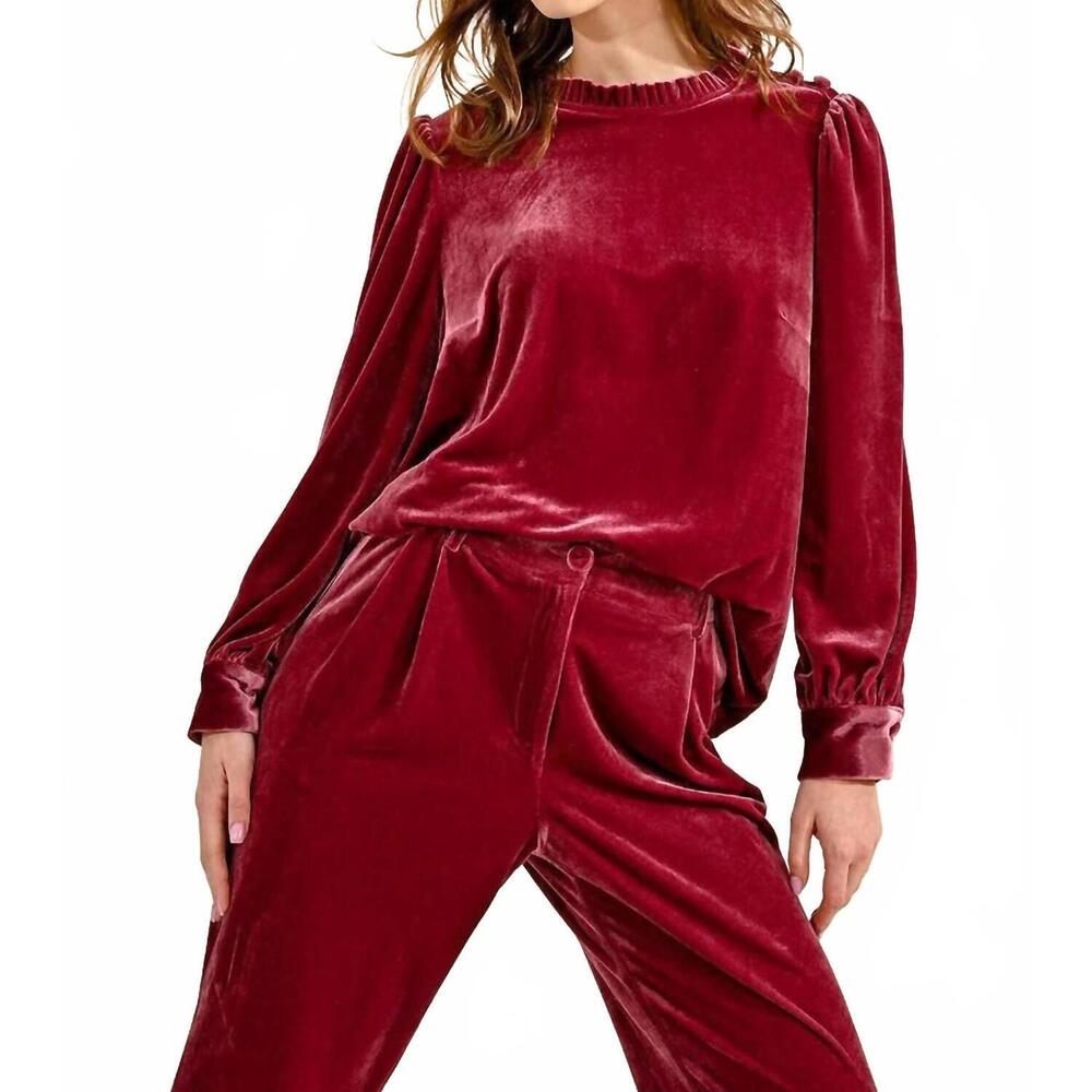 NEW MOLLY BRACKEN velvet top in pink
